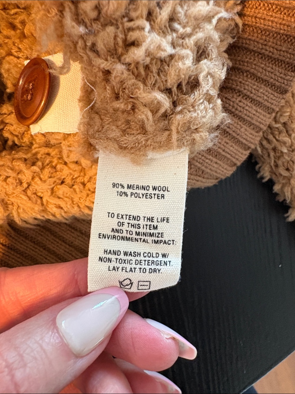 Alex Mill Binky Brown Boucle Textured Merino Wool Cardigan Size large - Picture 8 of 8
